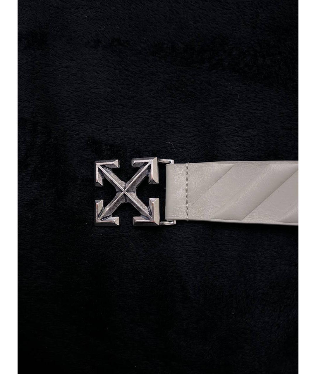OFF-WHITE Белый кожаный ремень, фото 3