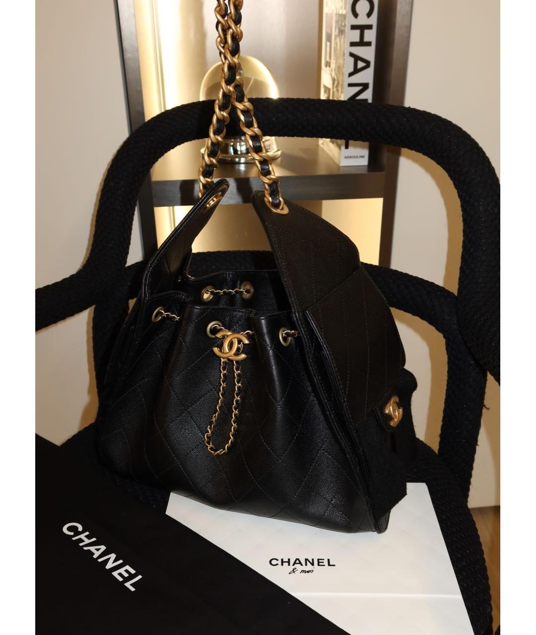CHANEL Черная кожаная сумка через плечо, фото 4