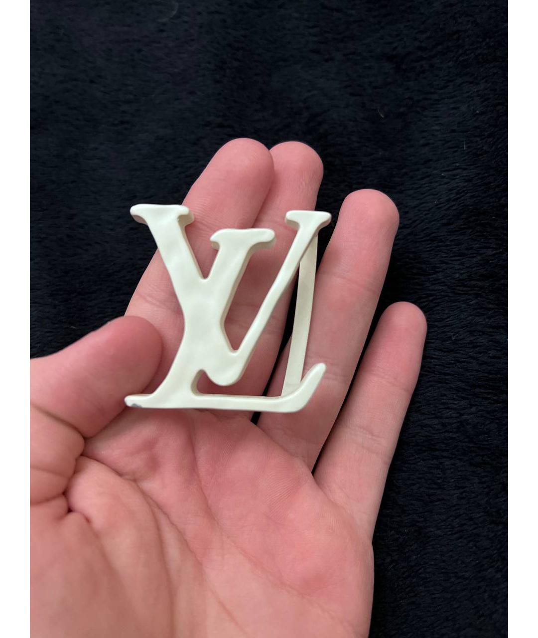 LOUIS VUITTON Серый кожаный ремень, фото 4