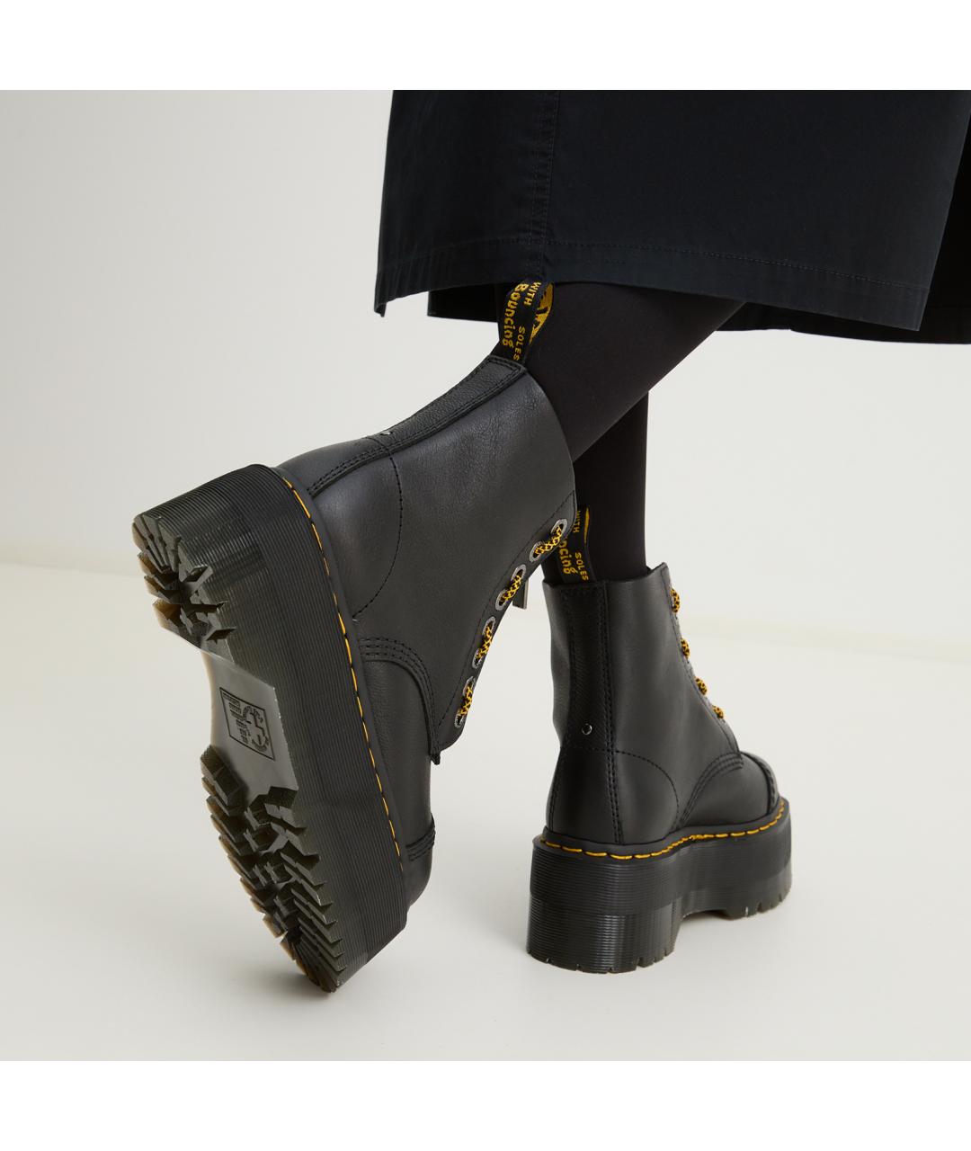DR. MARTENS Черные кожаные сапоги, фото 4