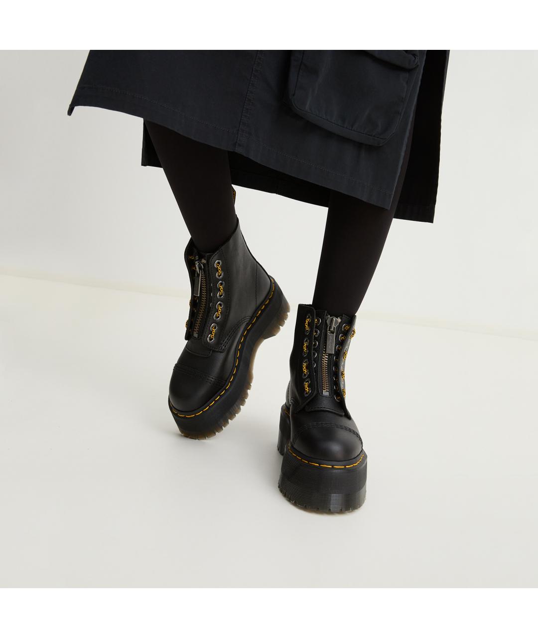 DR. MARTENS Черные кожаные сапоги, фото 3
