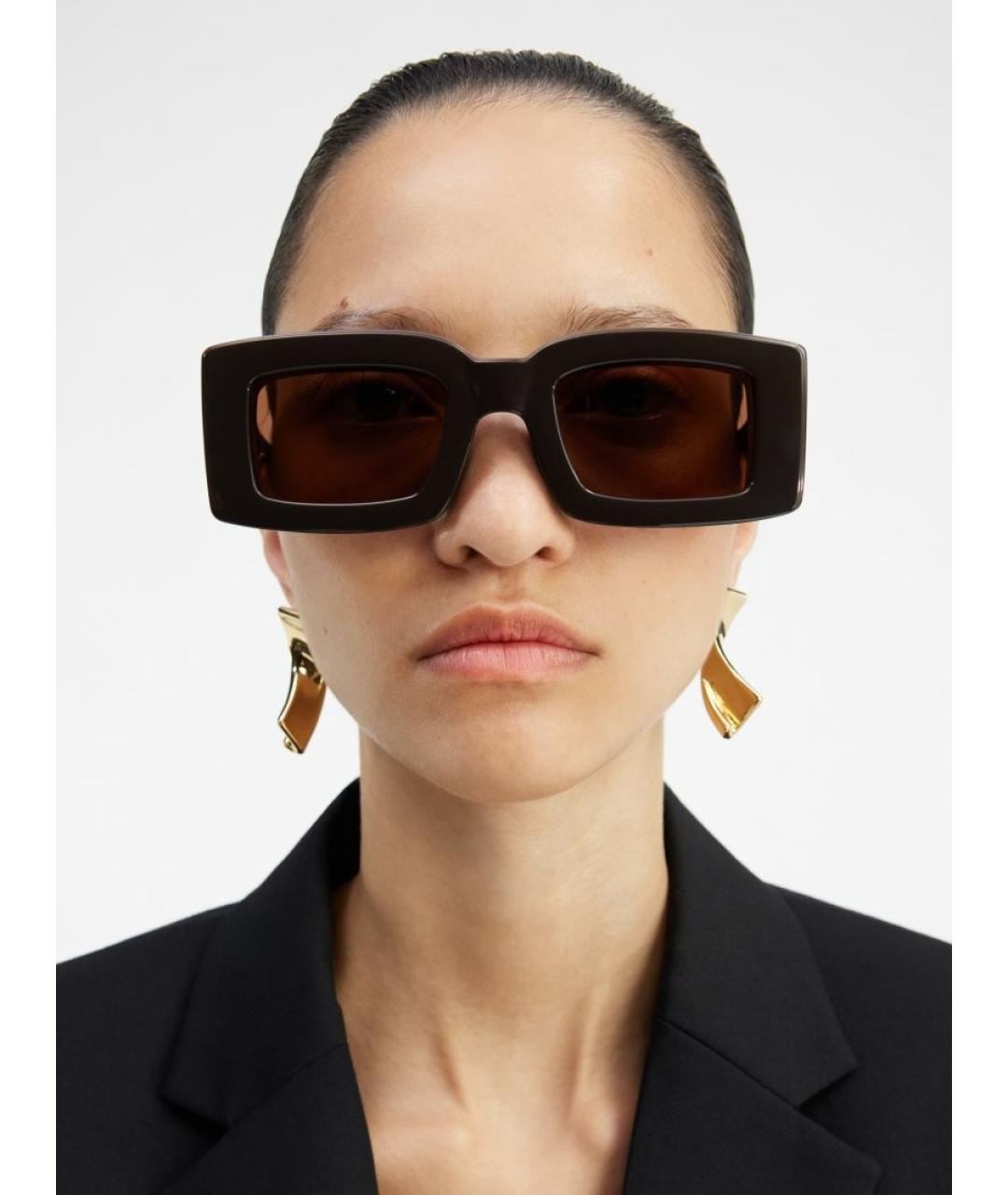JACQUEMUS Коричневые пластиковые солнцезащитные очки, фото 3