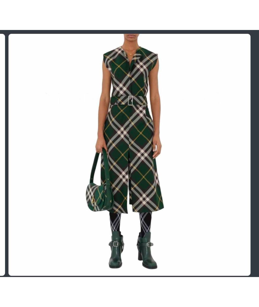 BURBERRY Зеленые повседневное платье, фото 2