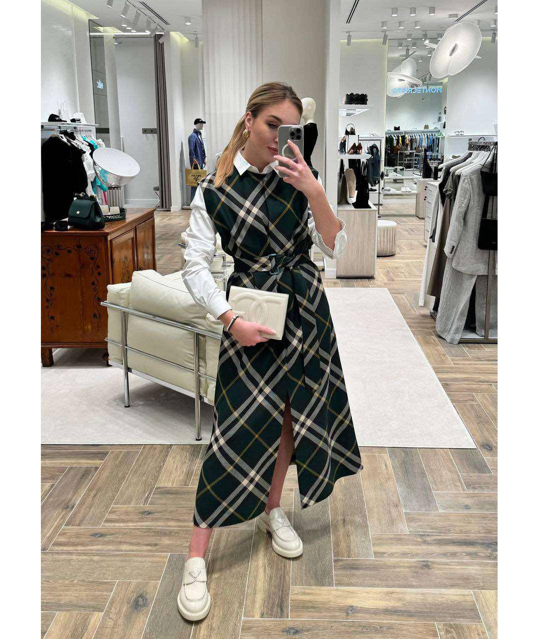 BURBERRY Зеленые повседневное платье, фото 3