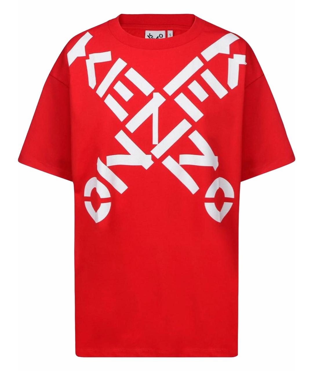 KENZO Красная хлопковая футболка, фото 1