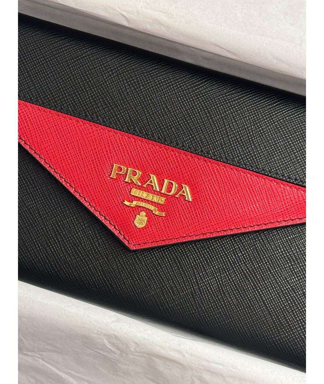 PRADA Черный кожаный кошелек, фото 6