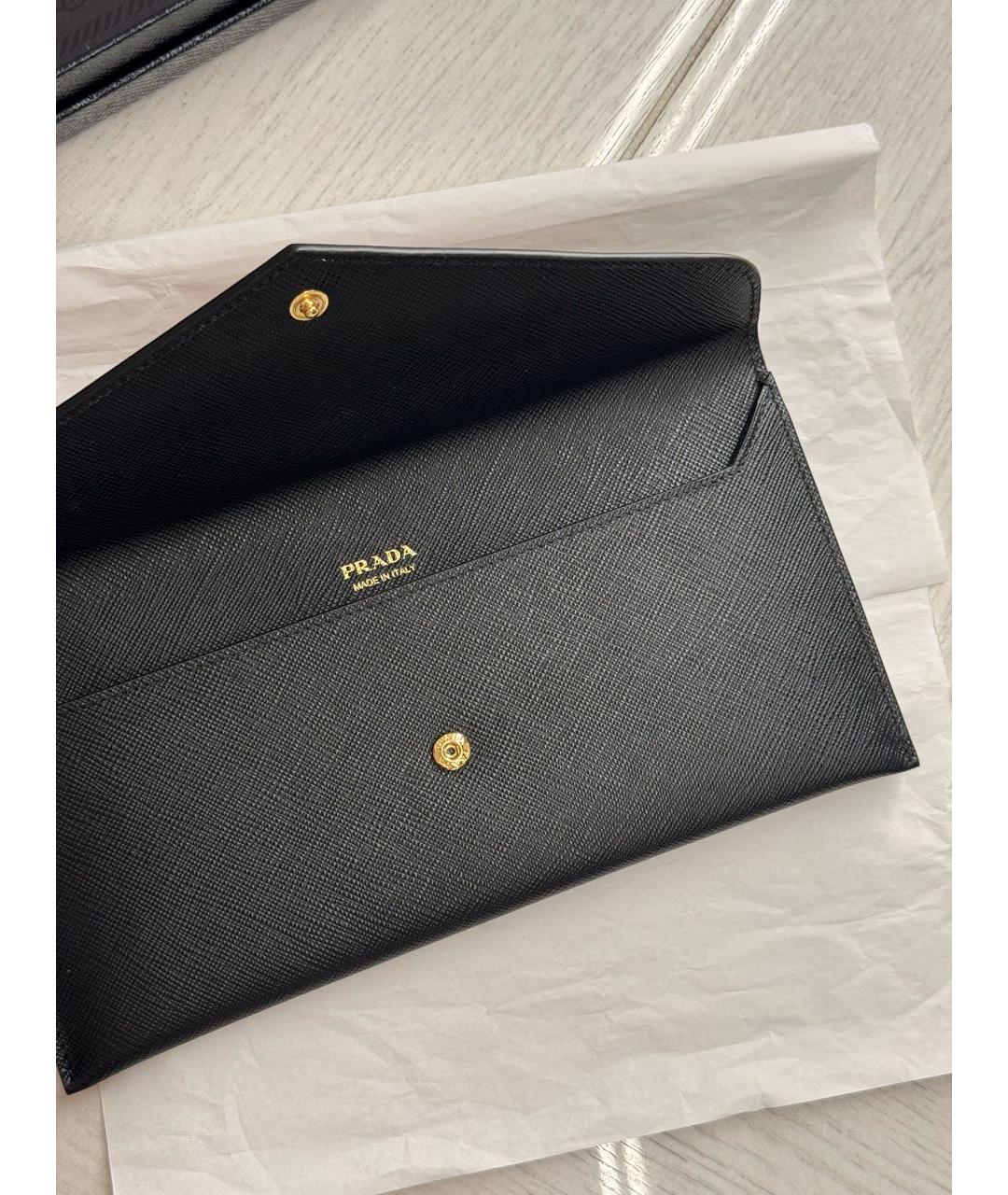 PRADA Черный кожаный кошелек, фото 5
