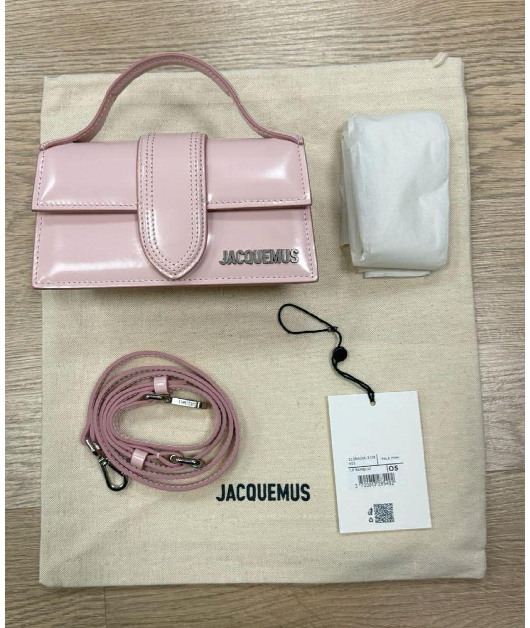 JACQUEMUS Розовая сумка с короткими ручками из лакированной кожи, фото 6