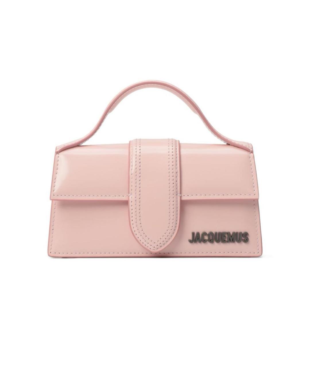 JACQUEMUS Розовая сумка с короткими ручками из лакированной кожи, фото 1