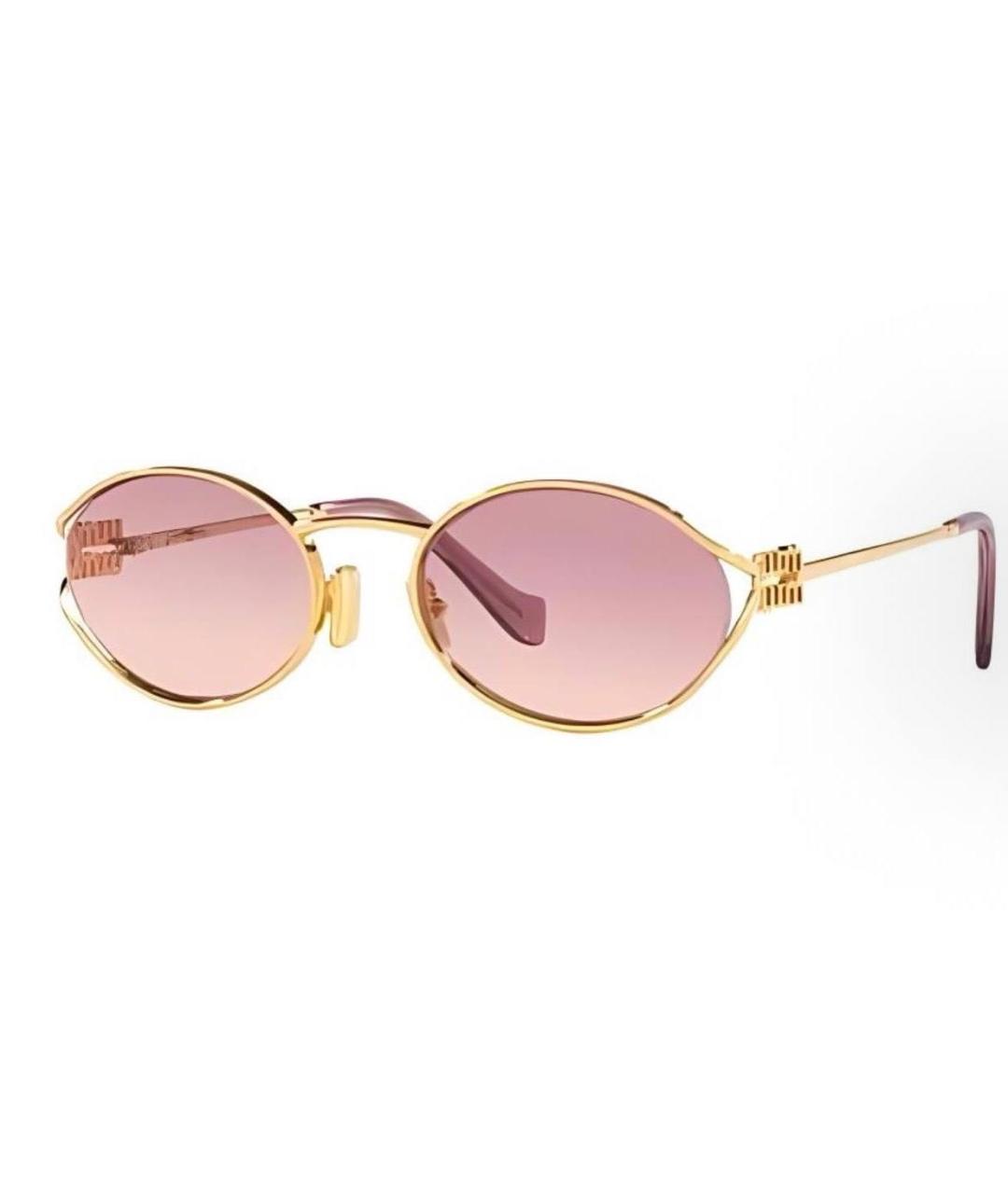 MIU MIU Розовые металлические солнцезащитные очки, фото 3