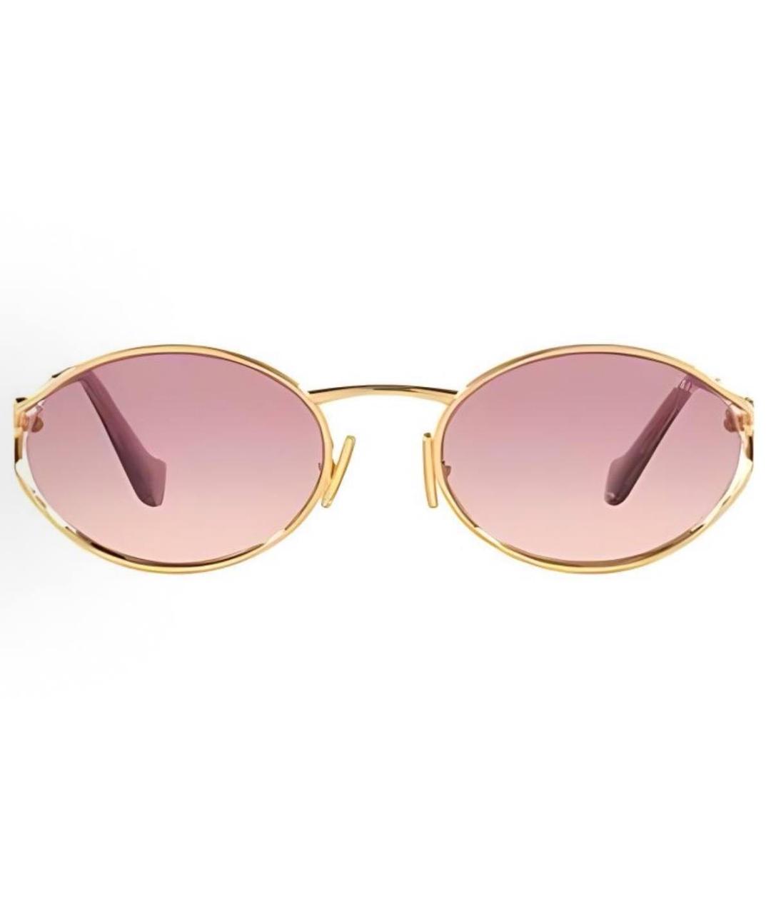 MIU MIU Розовые металлические солнцезащитные очки, фото 2