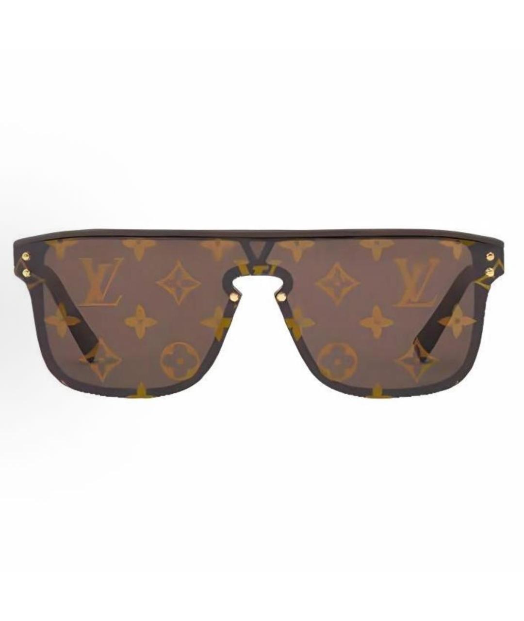 LOUIS VUITTON Коричневые металлические солнцезащитные очки, фото 2