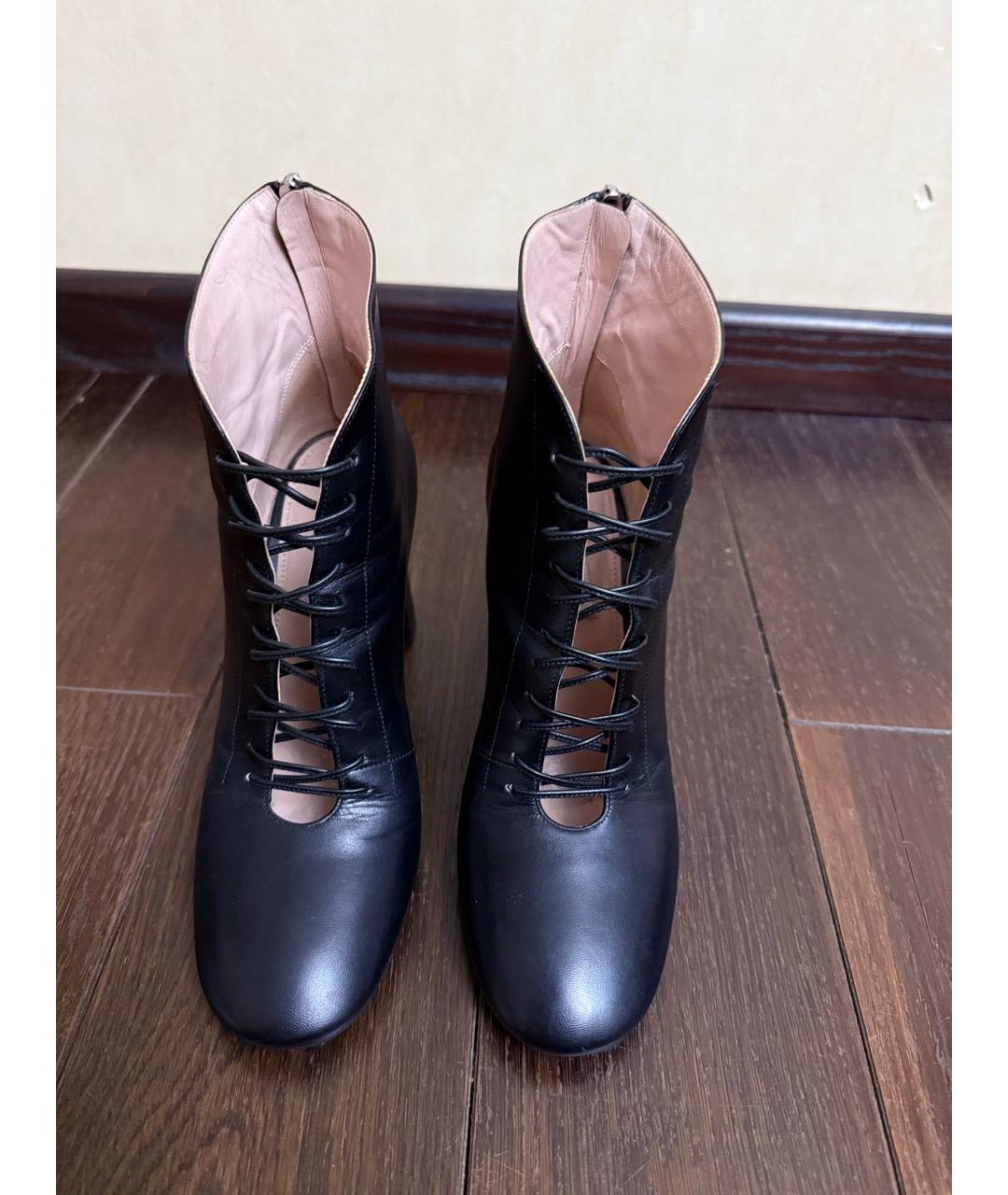 MIU MIU Черные кожаные ботильоны, фото 2