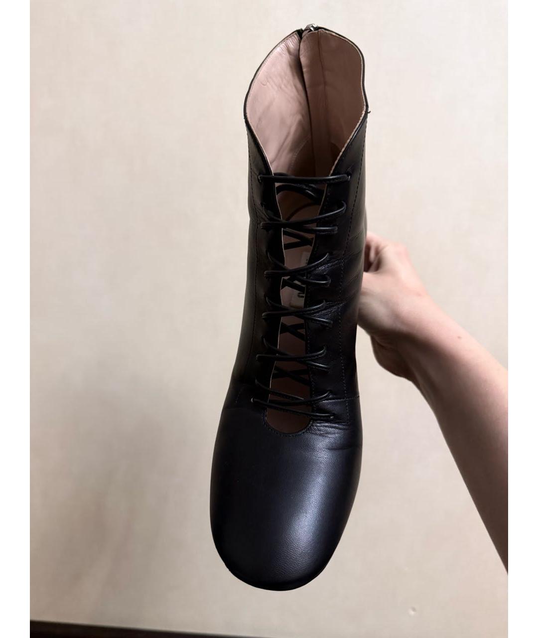 MIU MIU Черные кожаные ботильоны, фото 6