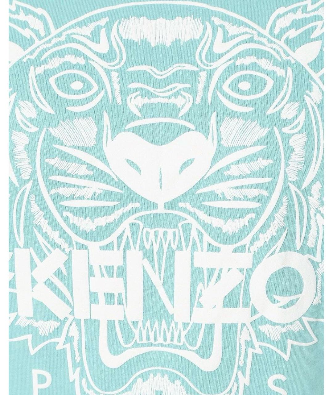 KENZO Бирюзовая хлопковая футболка, фото 3