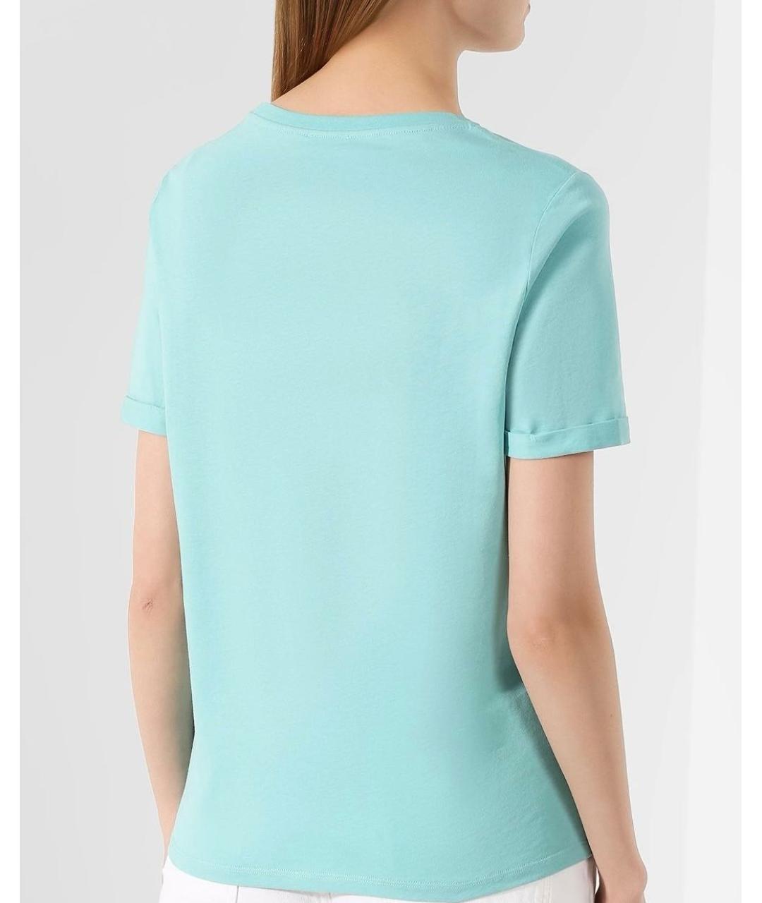 KENZO Бирюзовая хлопковая футболка, фото 4