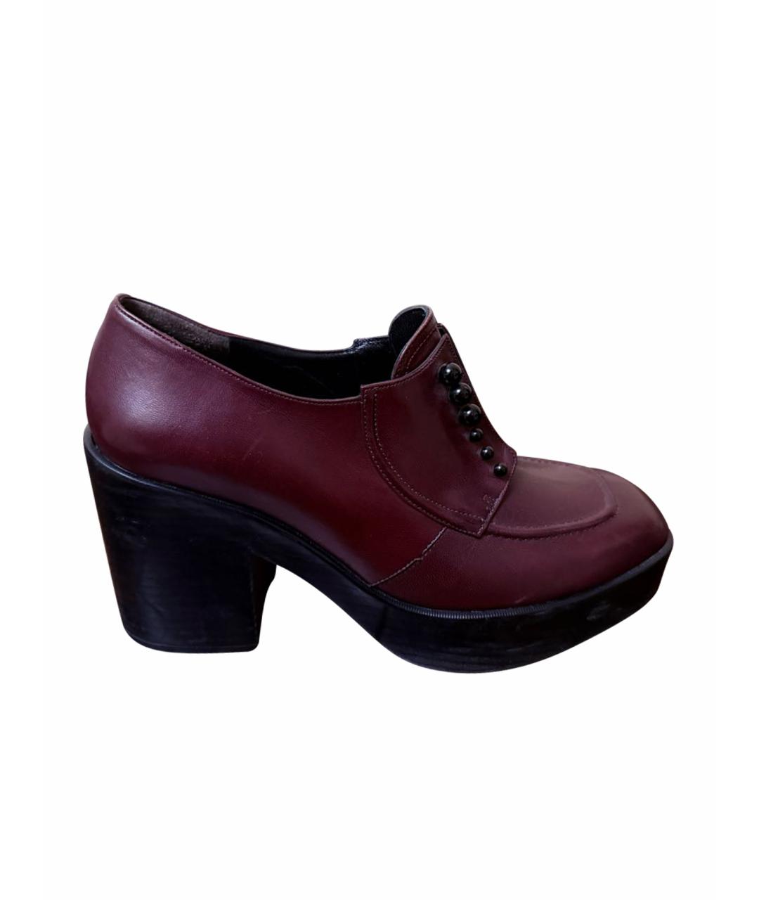 SONIA RYKIEL Бордовые кожаные ботильоны, фото 1