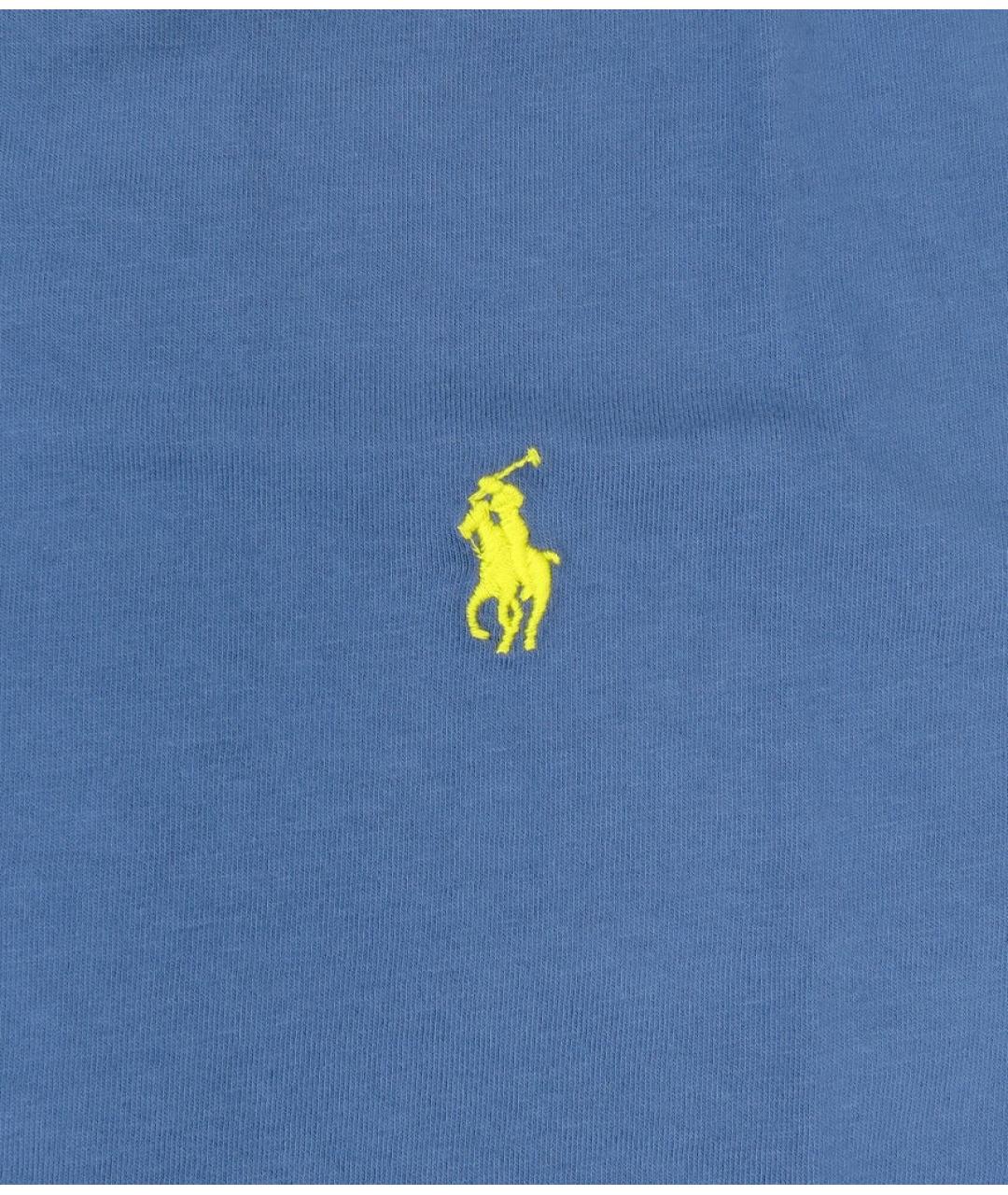 POLO RALPH LAUREN Голубая хлопковая футболка, фото 3