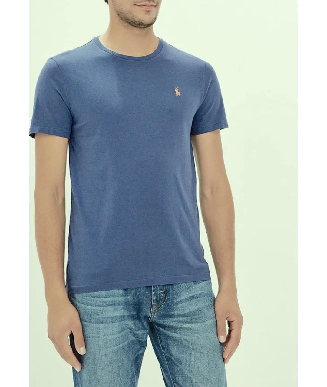POLO RALPH LAUREN Голубая хлопковая футболка, фото 4