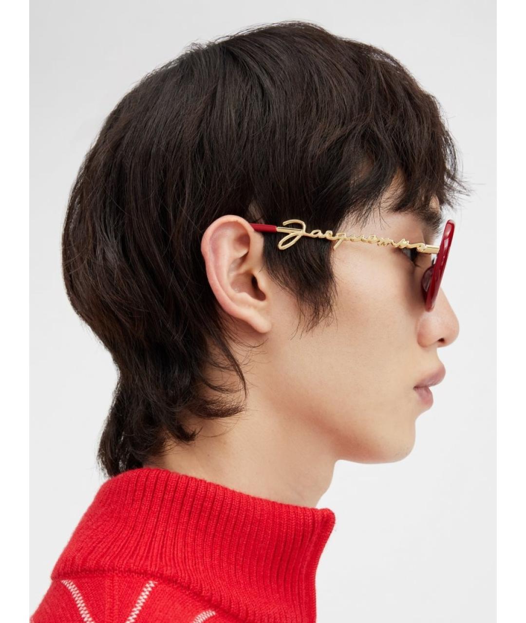 JACQUEMUS Красные пластиковые солнцезащитные очки, фото 9