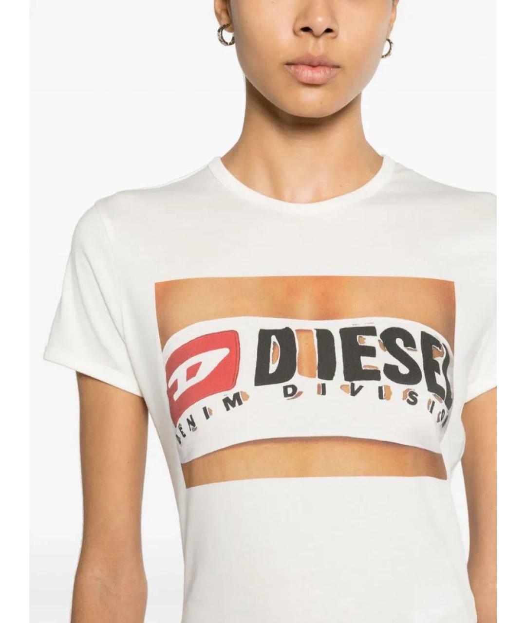 DIESEL Белая хлопковая футболка, фото 4