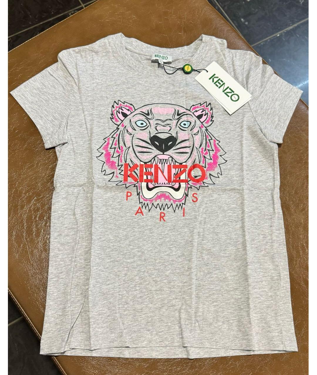 KENZO Серая хлопковая футболка, фото 5