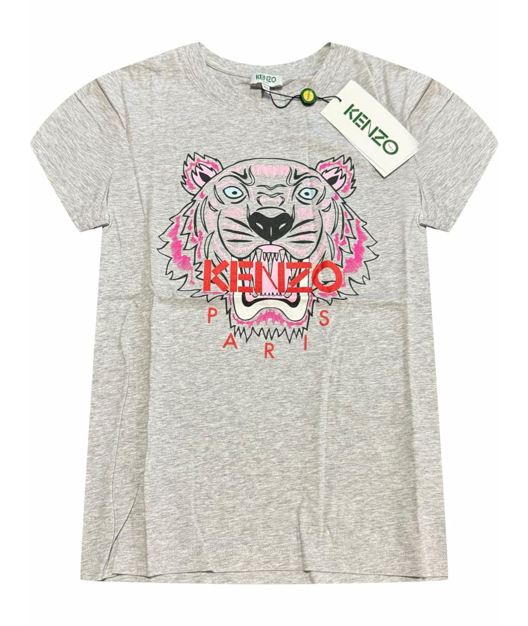 KENZO Серая хлопковая футболка, фото 1