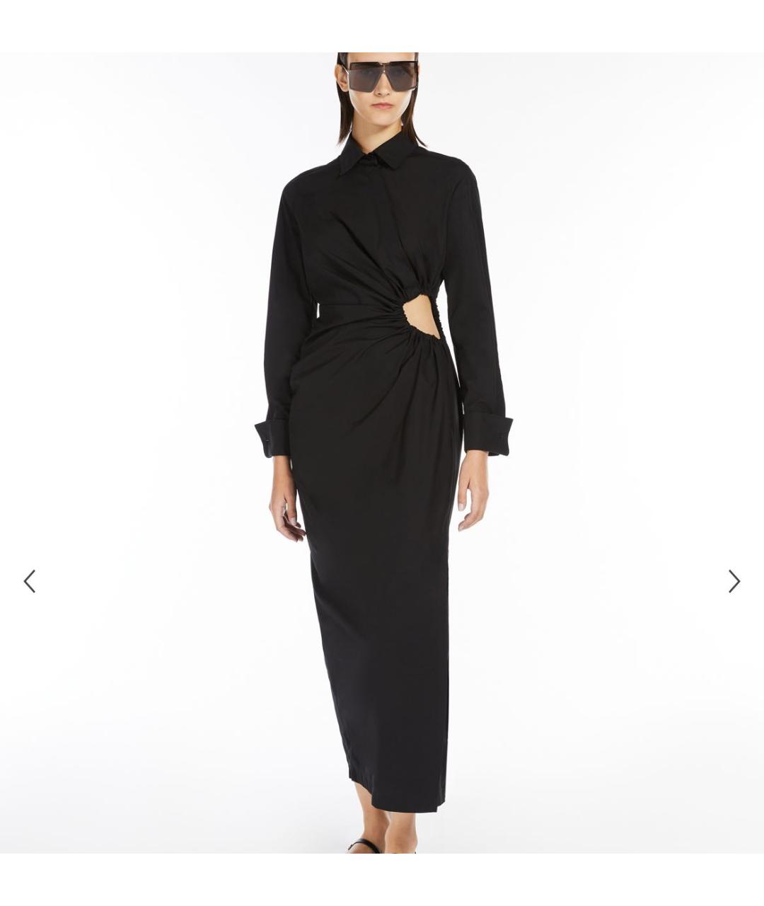 MAX MARA Черное хлопковое повседневное платье, фото 3