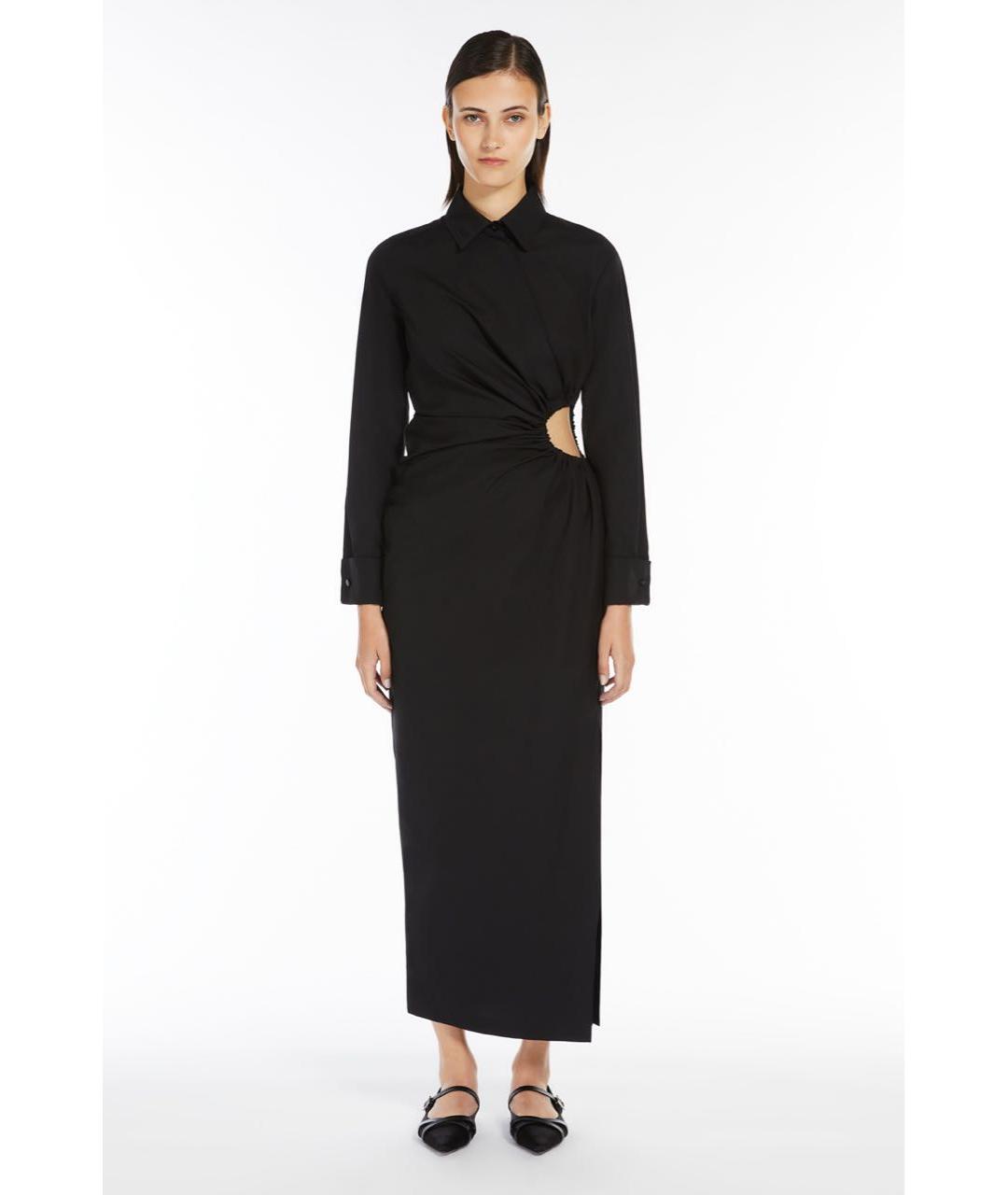 MAX MARA Черное хлопковое повседневное платье, фото 2