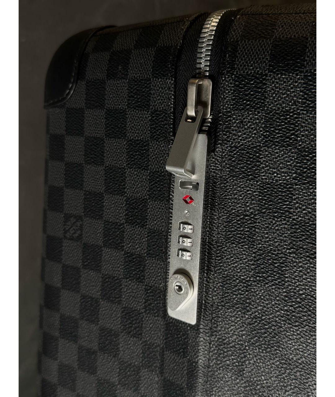 LOUIS VUITTON Коричневый кожаный чемодан, фото 2