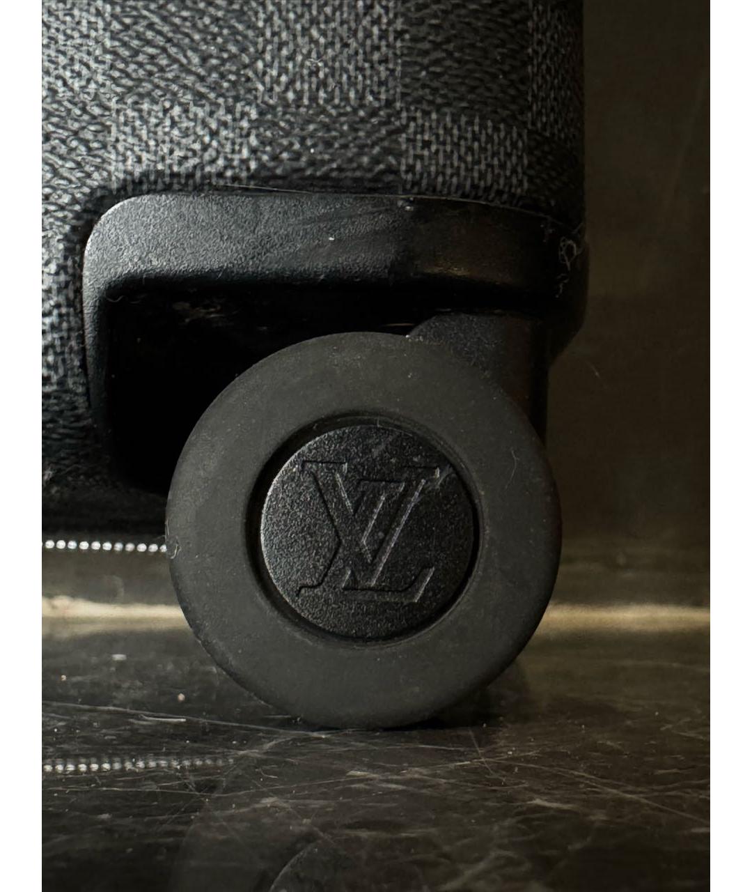 LOUIS VUITTON Коричневый кожаный чемодан, фото 3