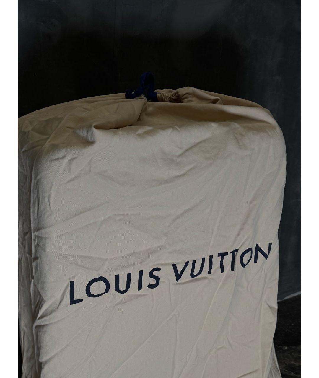 LOUIS VUITTON Коричневый кожаный чемодан, фото 6