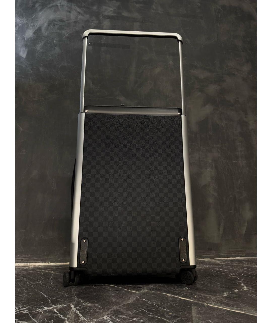 LOUIS VUITTON Коричневый кожаный чемодан, фото 8