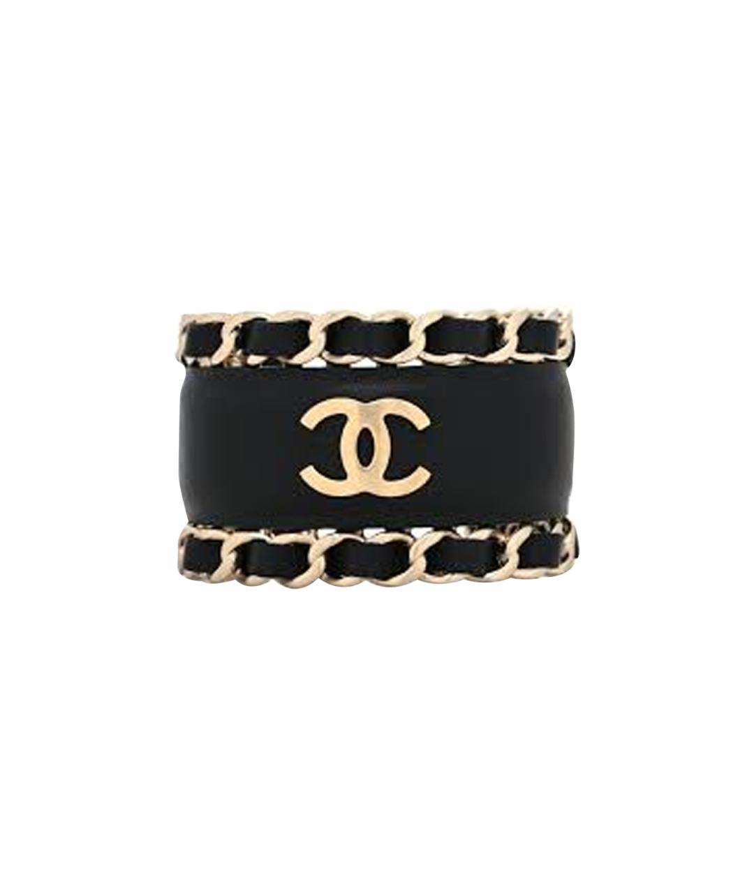 CHANEL Черный кожаный браслет, фото 1