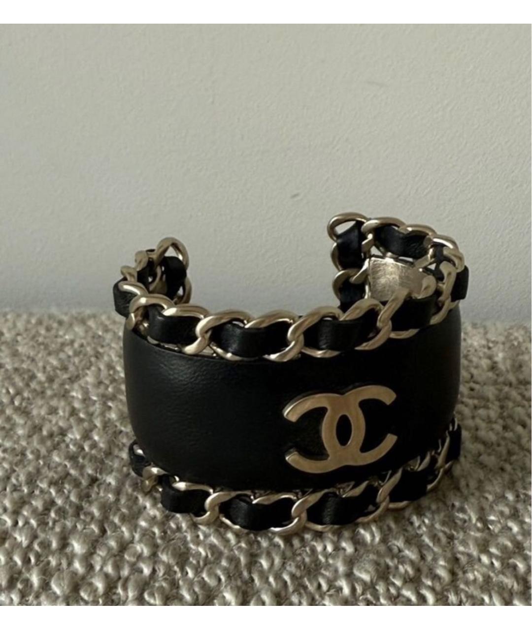 CHANEL Черный кожаный браслет, фото 3