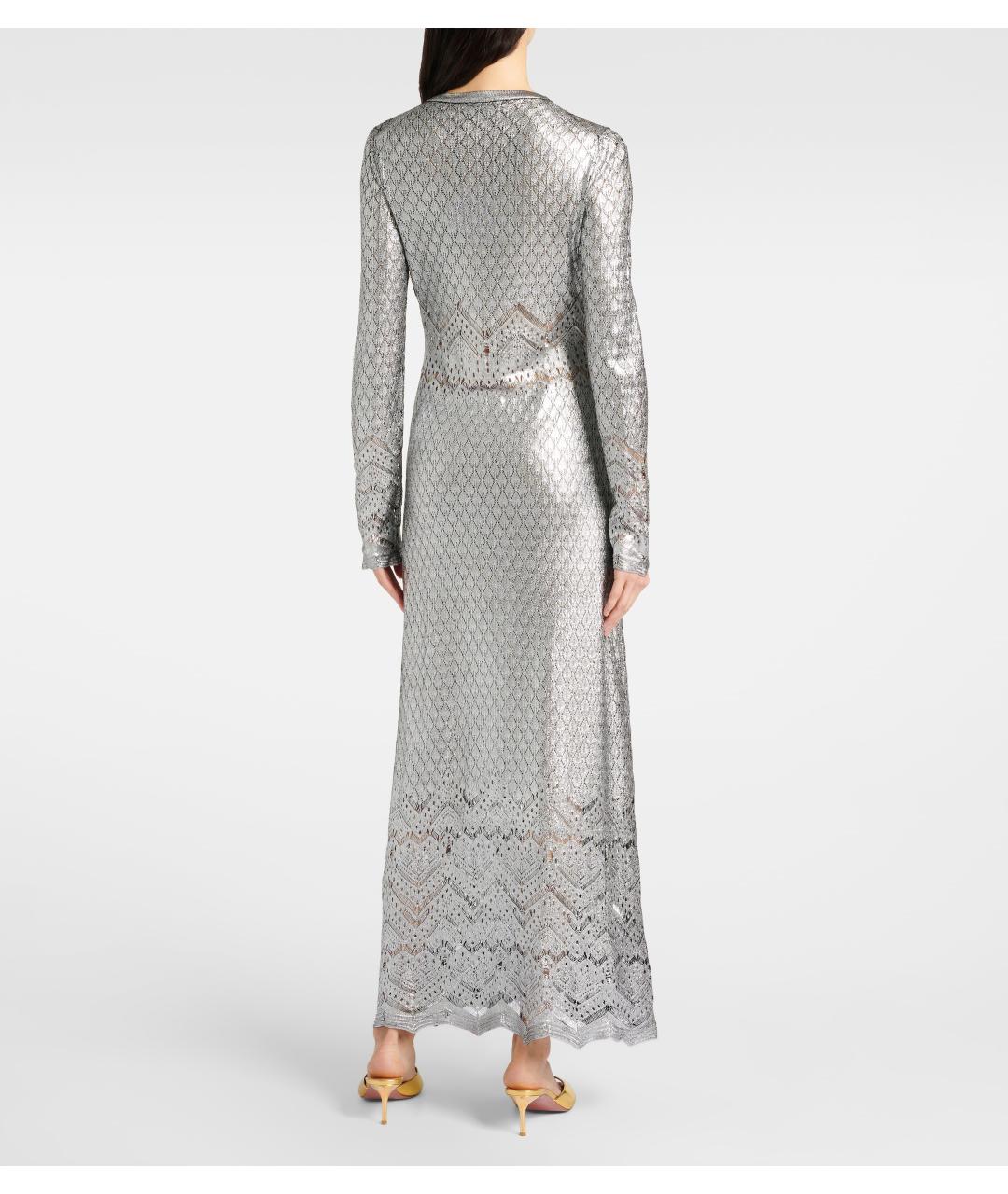 PACO RABANNE Серебряное коктейльное платье, фото 3