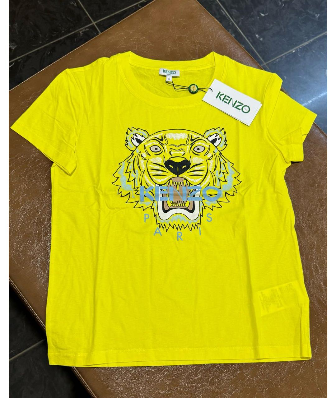 KENZO Желтая хлопковая футболка, фото 2
