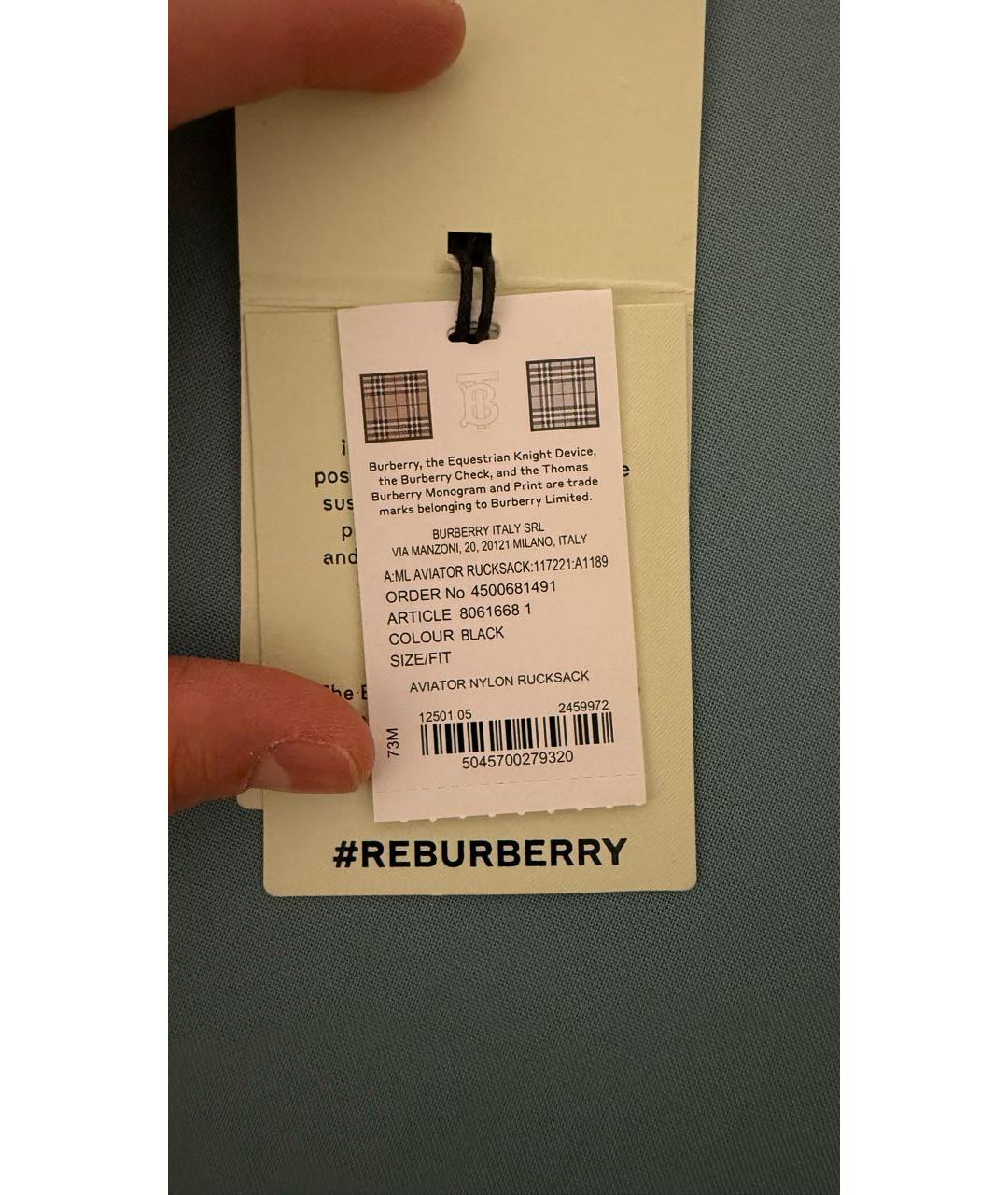 BURBERRY Черный рюкзак, фото 6