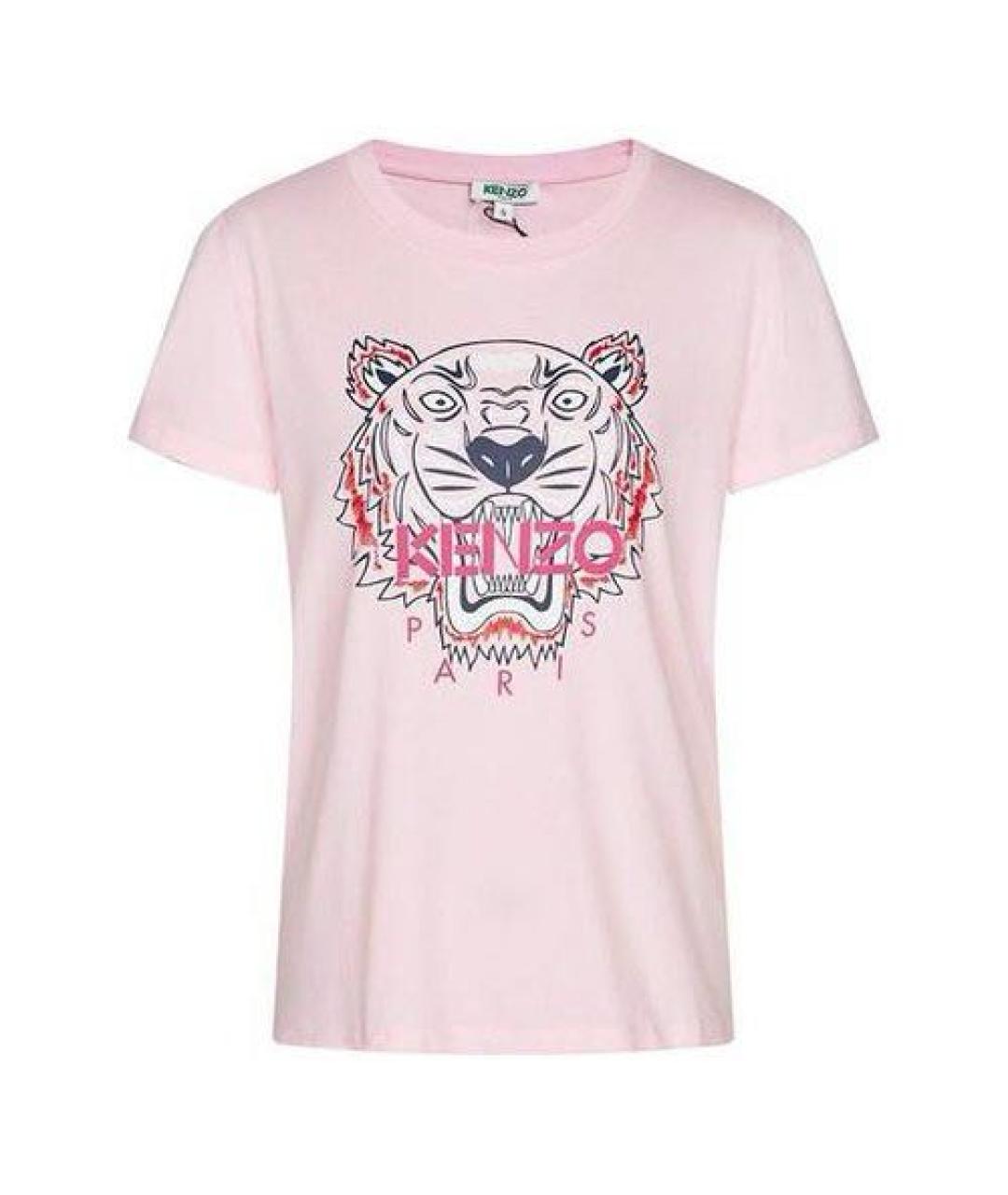 KENZO Розовая хлопковая футболка, фото 7