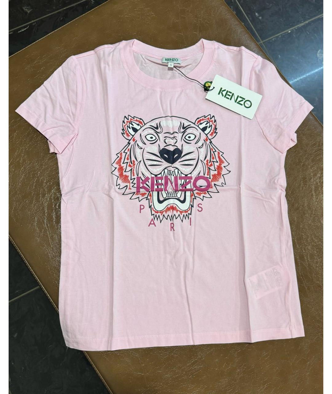 KENZO Розовая хлопковая футболка, фото 5