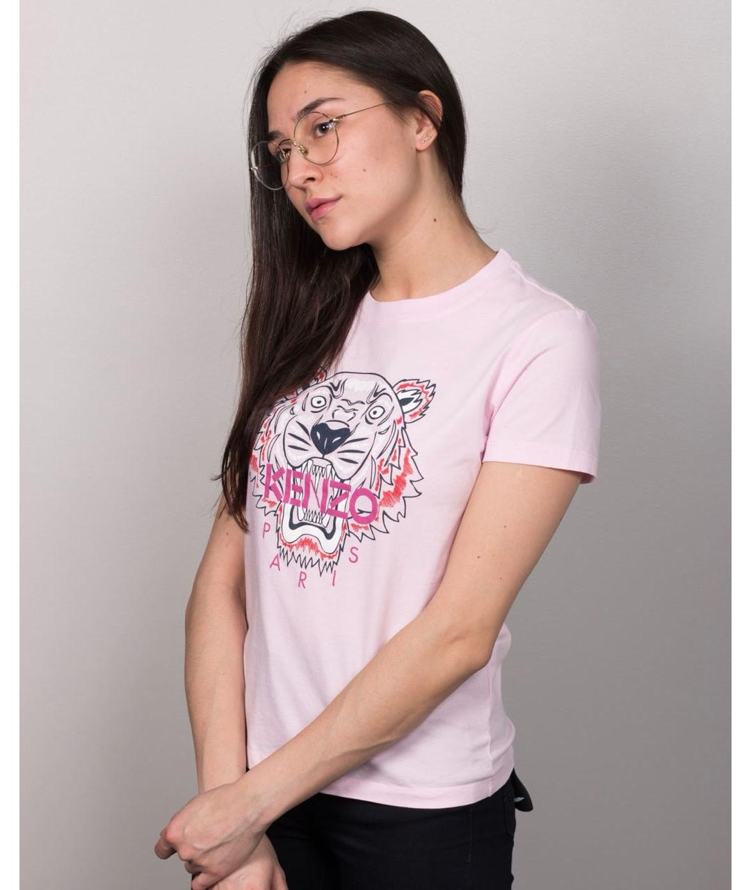 KENZO Розовая хлопковая футболка, фото 4