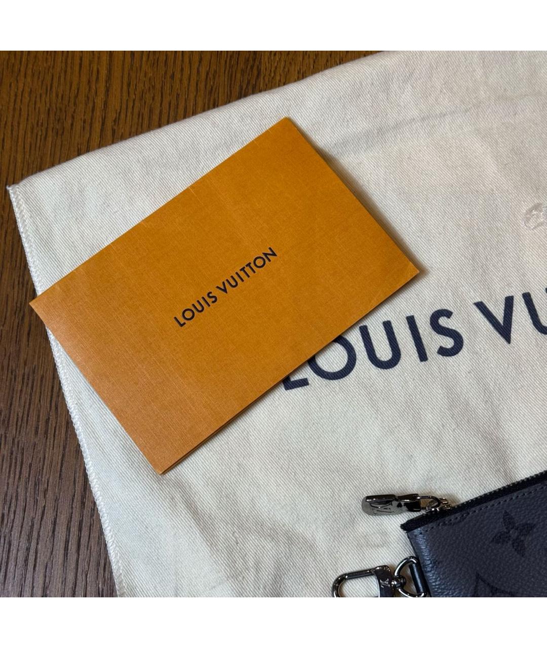 LOUIS VUITTON Антрацитовая кожаная сумка на плечо, фото 8
