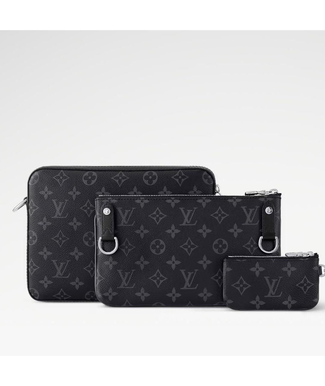 LOUIS VUITTON Антрацитовая кожаная сумка на плечо, фото 2