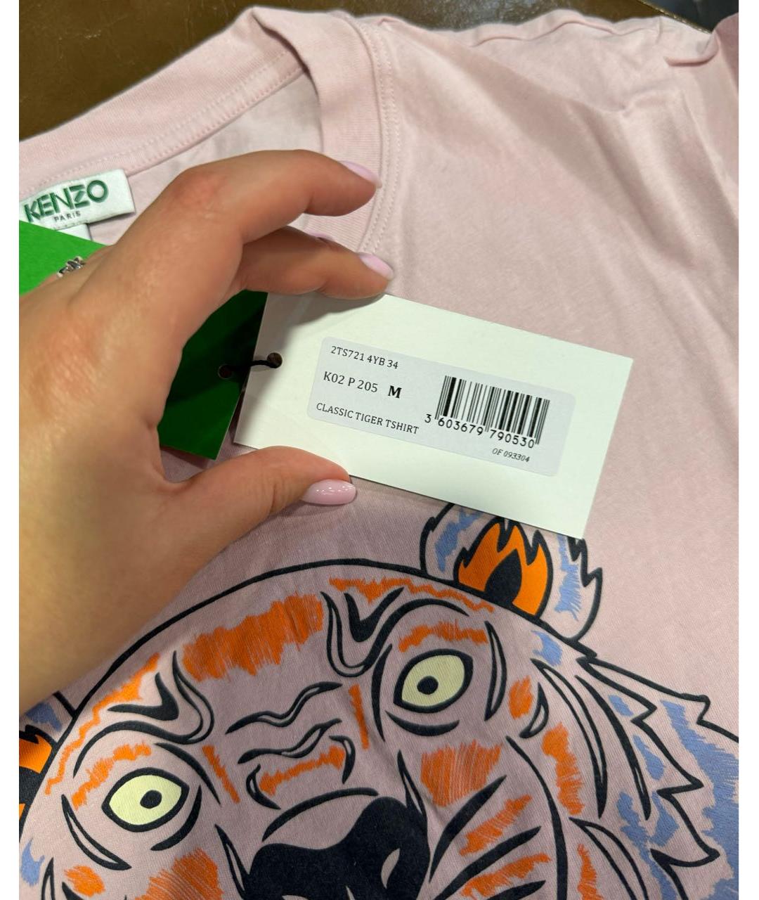 KENZO Розовая хлопковая футболка, фото 6