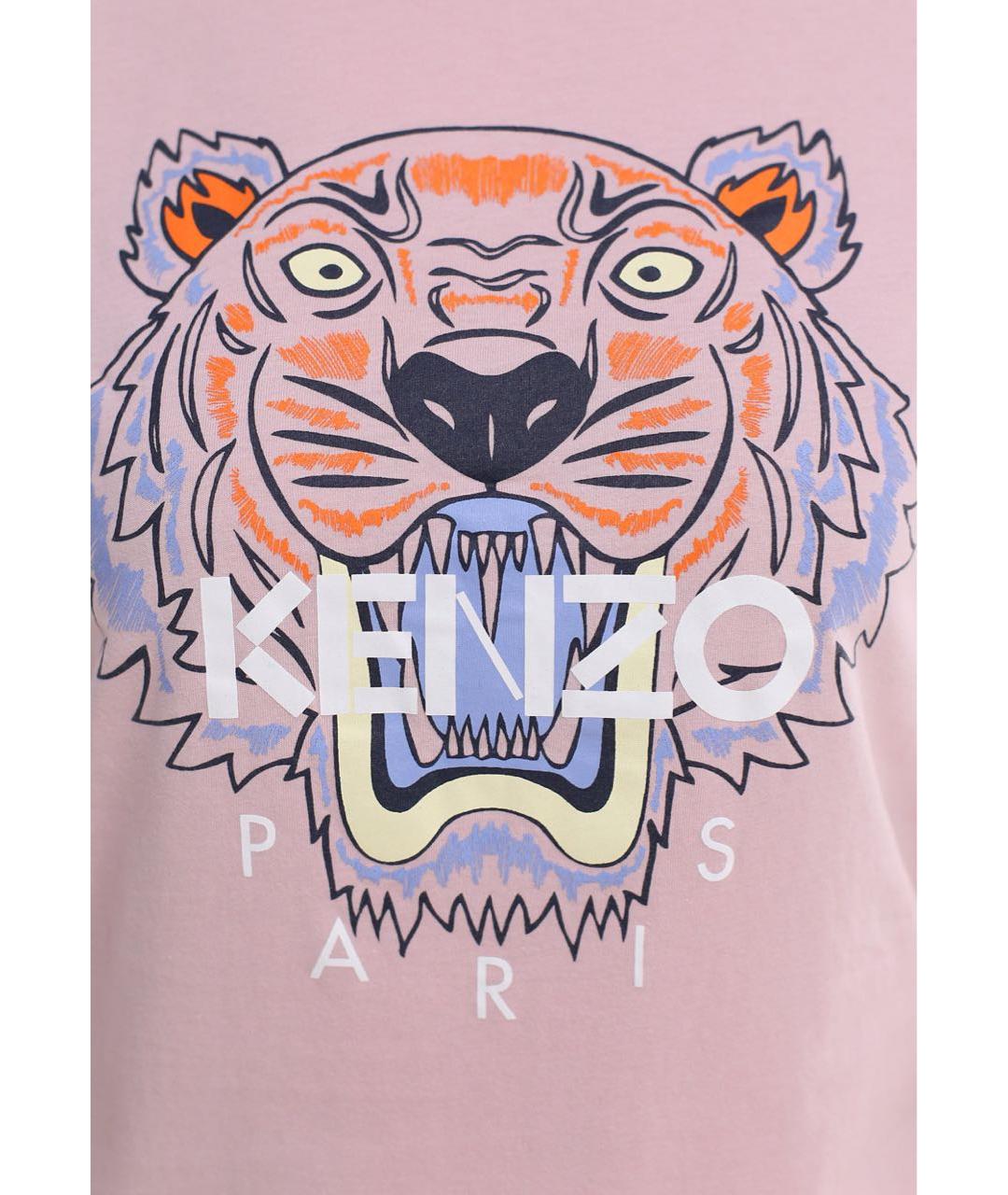 KENZO Розовая хлопковая футболка, фото 3