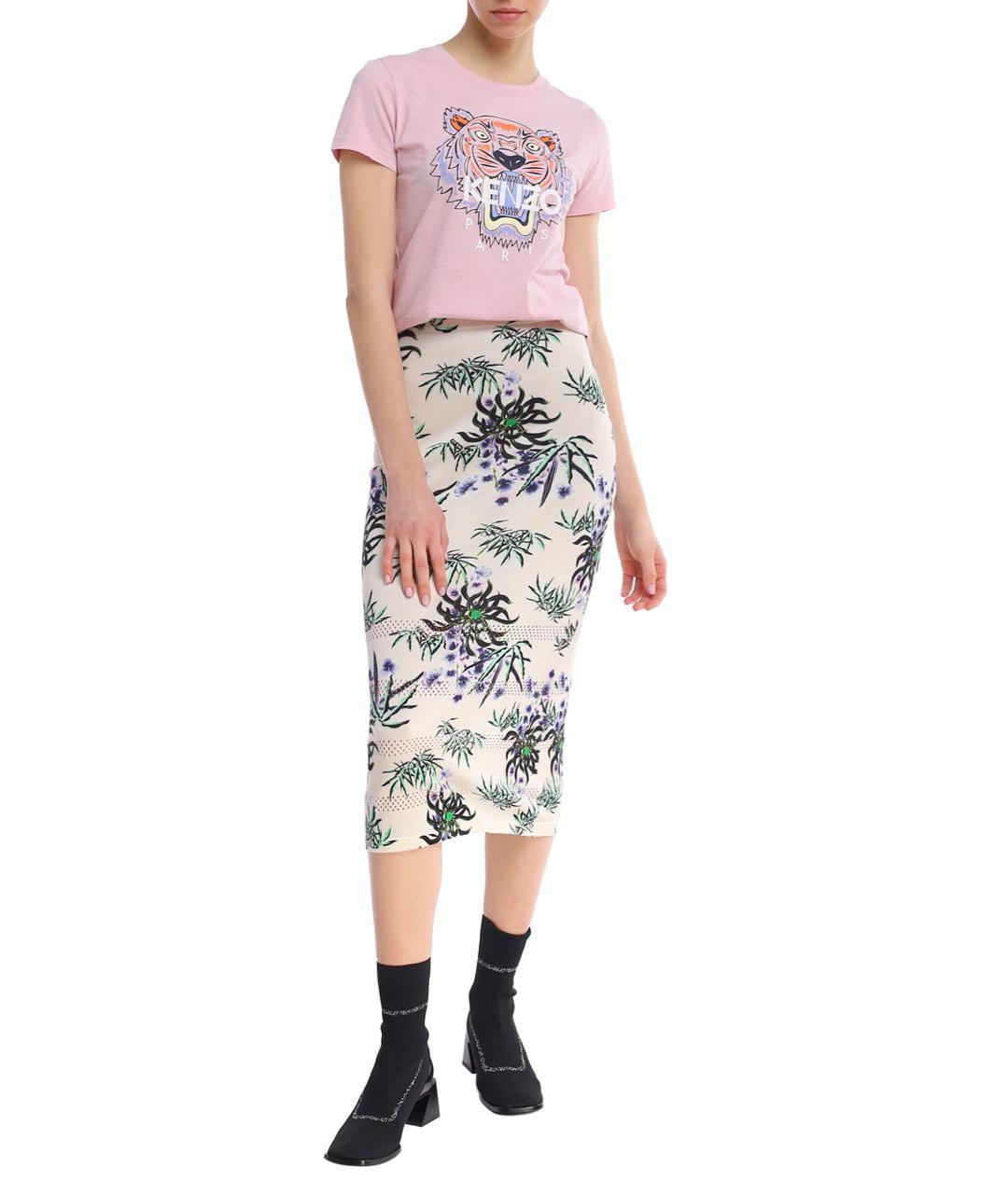 KENZO Розовая хлопковая футболка, фото 7