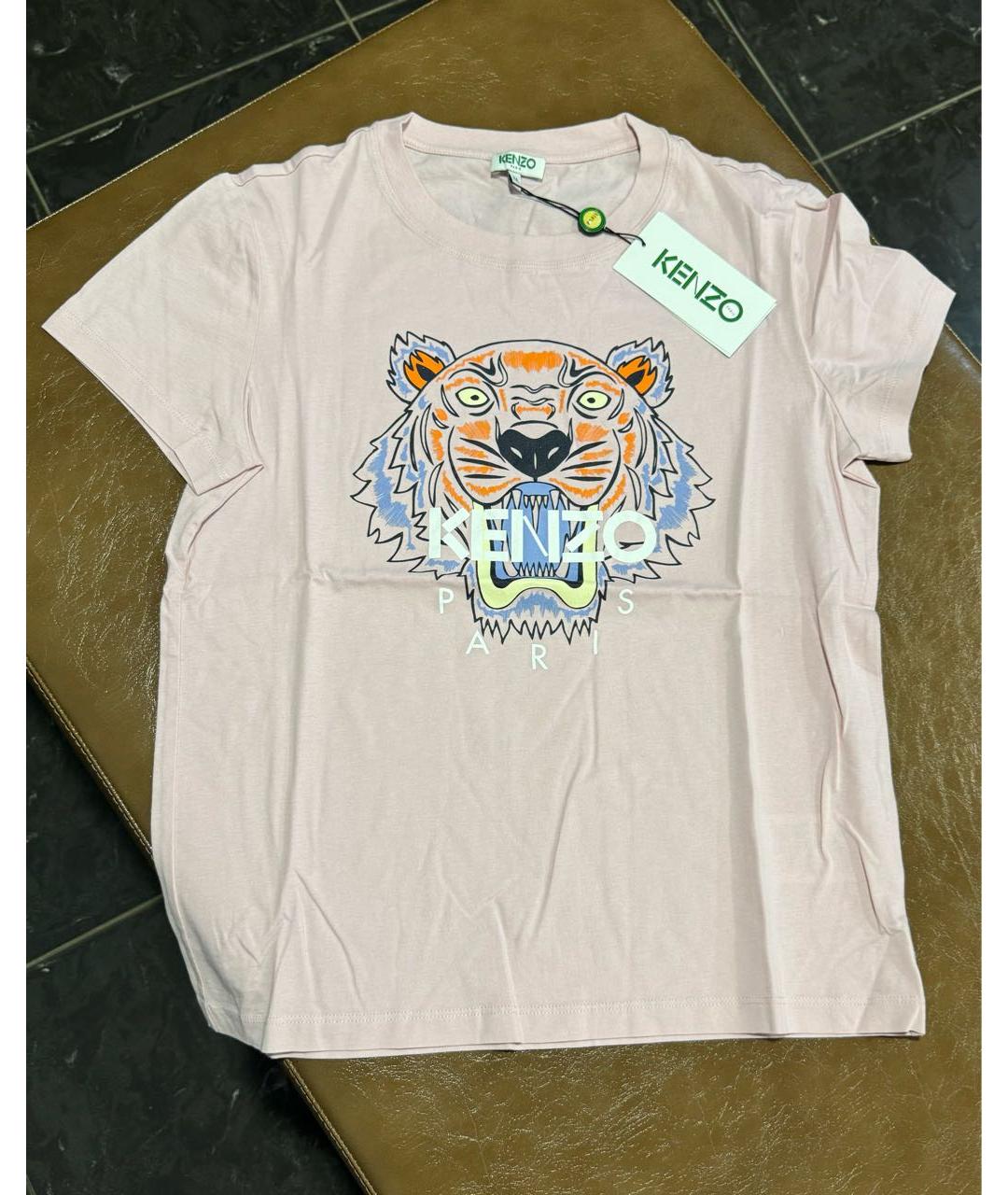 KENZO Розовая хлопковая футболка, фото 5