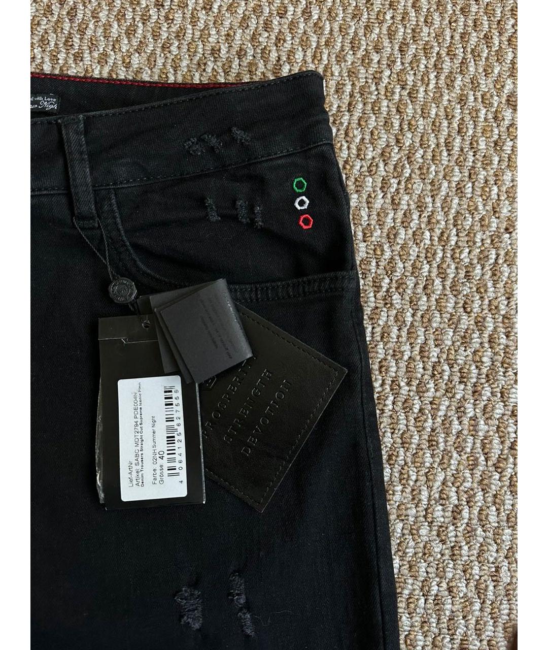 PHILIPP PLEIN Черные хлопко-эластановые джинсы, фото 4