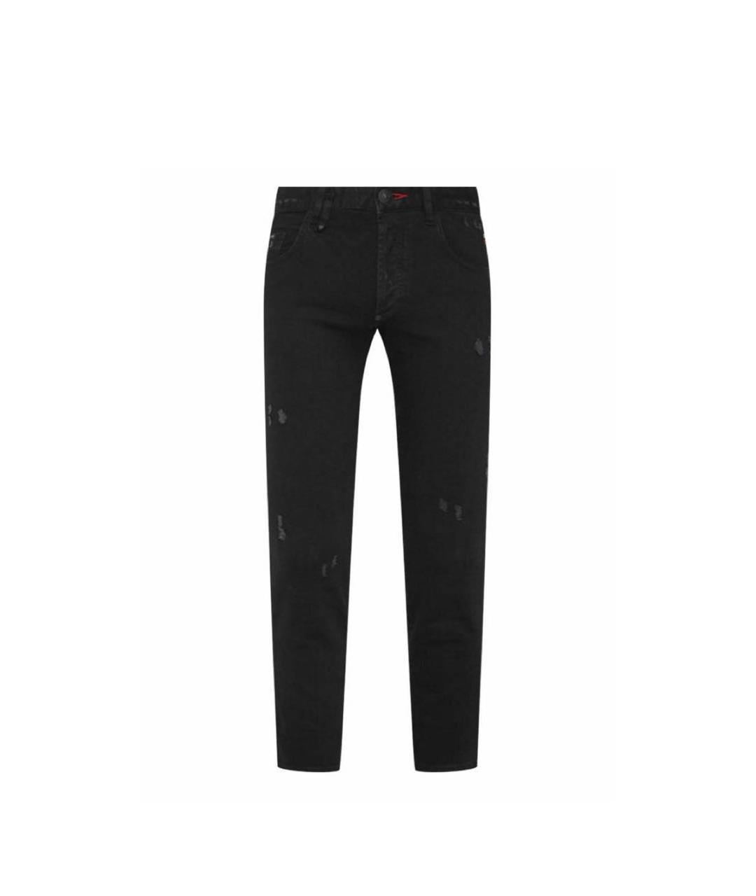 PHILIPP PLEIN Черные хлопко-эластановые джинсы, фото 1