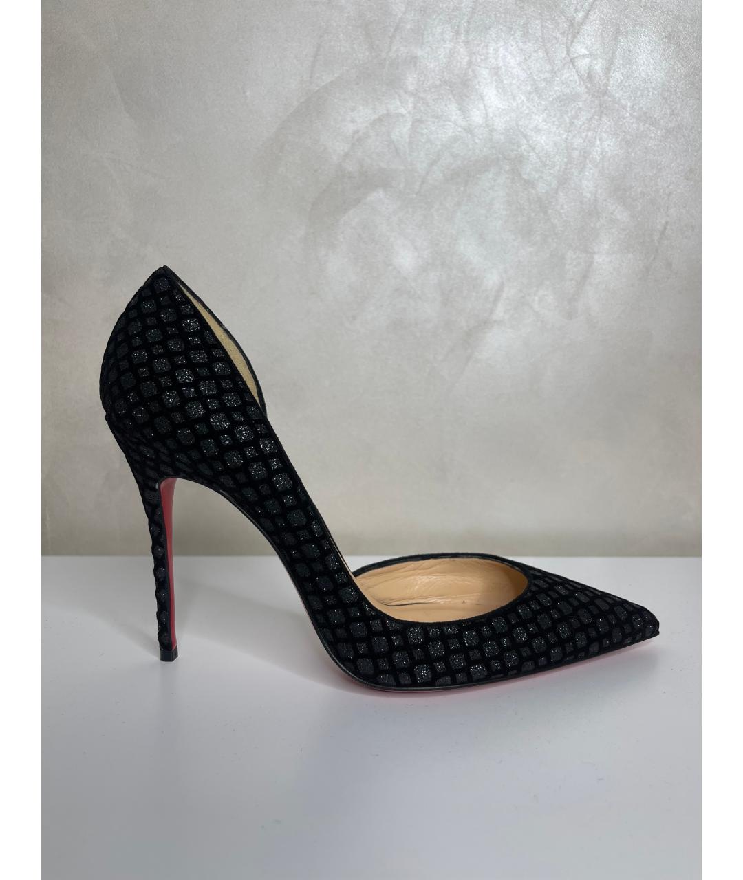CHRISTIAN LOUBOUTIN Черные замшевые туфли, фото 9